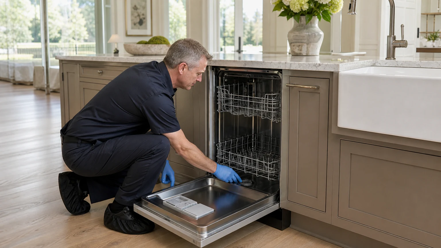 Panel-ready dishwasher diagnostic visit in Milton